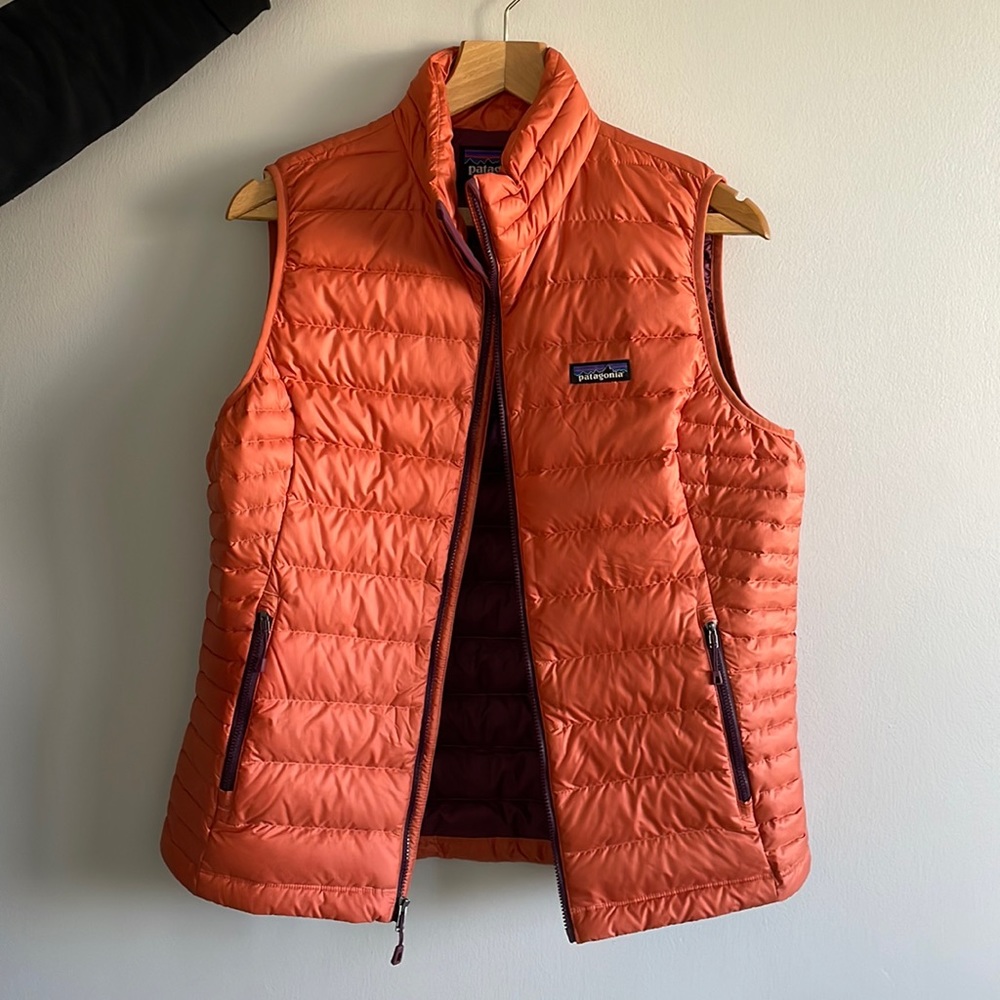 Patagonia Down Vest, Orange